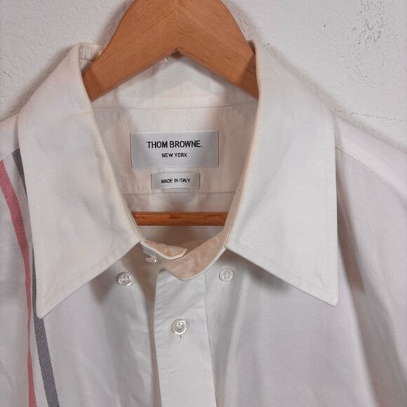 Thom Browne Mens GG Framing Oxford Shirt 3 MSRP $725 - Picture 3 of 4